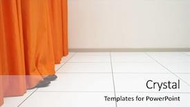  Presentation with behind curtain - Colorful presentation enhanced with feet behind curtain backdrop and a white colored foreground