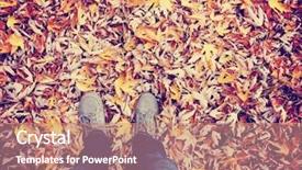  Presentation with fall colors - Cool new presentation theme with sneakers autumn season nature - feet during fall when backdrop and a coral colored foreground
