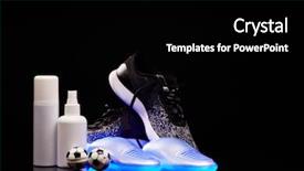  Presentation with sterilization - Colorful slide set enhanced with feet fitness and sport footwear backdrop and a black colored foreground