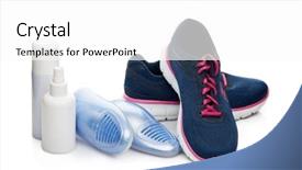  Presentation with sterilization - Theme having feet fitness and sport footwear background and a white colored foreground