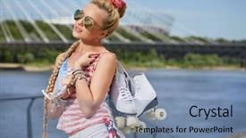  Presentation with socks - Colorful PPT layouts enhanced with feet high socks and roller backdrop and a  colored foreground