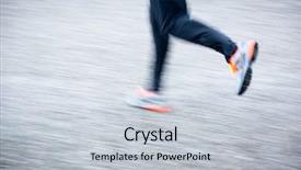  Presentation with runner - Presentation design featuring feet in a city environment background and a lemonade colored foreground