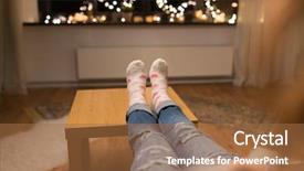  Presentation with socks - Amazing presentation design having feet in socks with heart backdrop and a coral colored foreground