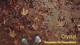  Presentation with fall leaves - Presentation enhanced with feet-in-warm-boots-standing background and a tawny brown colored foreground