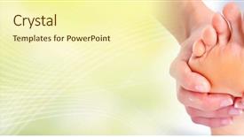  Presentation with foot massage - Amazing PPT theme having feet massage backdrop and a cream colored foreground