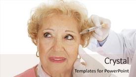  Presentation with cosmetic surgery - Cool new slides with feet medical - senior woman having cosmetic surgery backdrop and a  colored foreground