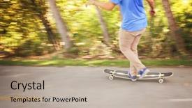  Presentation with moving about nature - Slides with feet moving on a bike background and a mint green colored foreground