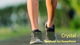  Presentation with pathway - Slide deck with feet of an athlete running background and a  colored foreground