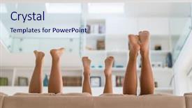  Presentation with children playing - Slides consisting of feet of happy children background and a sky blue colored foreground