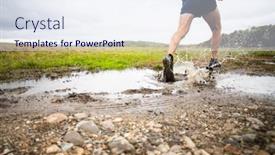  Presentation with trail - Presentation with feet-of-trail-runner-running background and a sky blue colored foreground