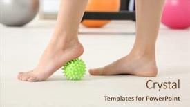  Presentation with stress - Beautiful presentation design featuring feet of woman doing exercises backdrop and a lemonade colored foreground