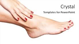  Presentation with feet - PPT layouts consisting of feet with beautiful red pedicure background and a white colored foreground