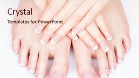  Presentation with spa concept - Beautiful presentation theme featuring feet with white french pedicure backdrop and a lemonade colored foreground