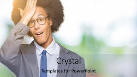  Presentation with african american in business - Beautiful PPT theme featuring fehler - young african american business man backdrop and a  colored foreground