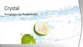  Presentation with water - PPT theme having feijoa-dropped-into-water background and a white colored foreground
