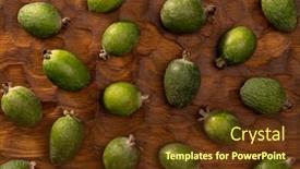  Presentation with fruits - Colorful PPT theme enhanced with feijoa-fruits-lying-on-textured backdrop and a tawny brown colored foreground