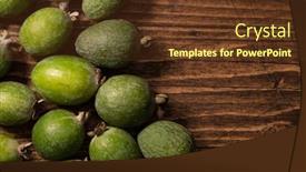  Presentation with fruits - PPT theme featuring feijoa-fruits-lying-on-textured background and a tawny brown colored foreground