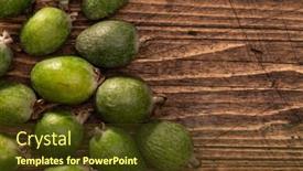  Presentation with fruits - Beautiful PPT layouts featuring feijoa-fruits-lying-on-textured backdrop and a tawny brown colored foreground