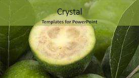  Presentation with guava - Presentation with acca - feijoa pineapple guava feijoa sellowiana background and a gold colored foreground