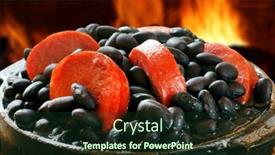  Presentation with beans - Presentation design enhanced with feijoada-a-stew-of-beans background and a tawny brown colored foreground