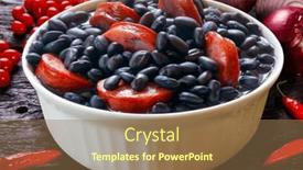  Presentation with beans - Theme having feijoada-a-stew-of-beans background and a coral colored foreground