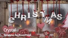  Presentation with country christmas - Audience pleasing PPT theme consisting of country style christmas decoration backdrop and a violet colored foreground