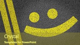  Presentation with road yellow - Cool new PPT layouts with happy smiley written backdrop and a gold colored foreground