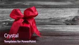  Presentation with christmas ribbon festive - Slides featuring one red festive christmas background and a  colored foreground