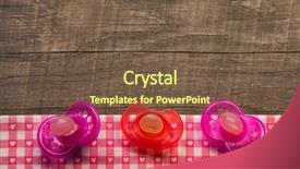 Presentation with frame pink - Presentation theme featuring triplet - three pacifier or comforter background and a tawny brown colored foreground