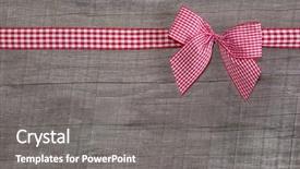  Presentation with decoration - Slide set consisting of frame thank - top view of checked ribbon background and a gray colored foreground