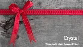  Presentation with decoration - Colorful PPT theme enhanced with invitation chritsmas - top view of red ribbon backdrop and a gray colored foreground