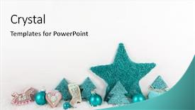  Presentation with turquoise - PPT layouts consisting of christmas decoration on wooden background background and a white colored foreground
