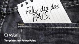  Presentation with peace - Presentation theme featuring feliz dia dos pais background and a dark gray colored foreground