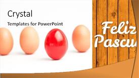  Presentation with wooden - PPT theme with odd - feliz pascua against wooden planks background and a  colored foreground