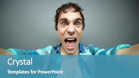  Presentation with crazy - Amazing theme having bad fellow - crazy guy screaming at camera backdrop and a teal colored foreground