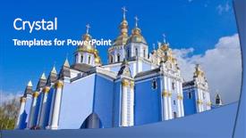  Presentation with fellowship - Cool new PPT layouts with christian fellowship - saint michael's cathedral in kiev backdrop and a teal colored foreground