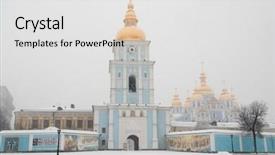  Presentation with michael schumacher king formula 1 - Audience pleasing theme consisting of christian fellowship - saint michael's cathedral in snow backdrop and a light gray colored foreground