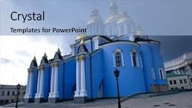  Presentation with fellowship - PPT theme consisting of christian fellowship - saint michael's cathedral background and a light blue colored foreground