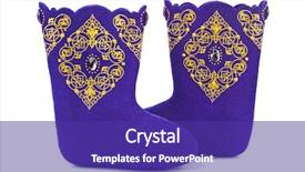  Presentation with ornament - Beautiful theme featuring felt boots with ornament isolated on white background backdrop and a violet colored foreground