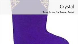  Presentation with ornament - Slide deck enhanced with felt boots with ornament isolated on white background background and a white colored foreground