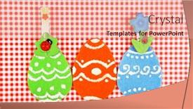  Presentation with craft - Slides with felt easter eggs on craft paper background background and a coral colored foreground