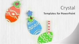  Presentation with craft - Theme enhanced with felt easter eggs on craft paper background background and a white colored foreground