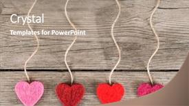  Presentation with rustic love - Cool new slide set with felt fabric love valentine's backdrop and a coral colored foreground