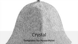  Presentation with army hat - Slide deck with felt hat for sauna isolated background and a light gray colored foreground