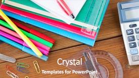  Presentation with art supplies - Colorful slides enhanced with felt pens with clip backdrop and a red colored foreground