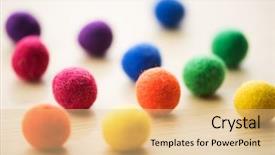  Presentation with light colors - PPT theme having felt spheres in warm light background and a lemonade colored foreground