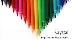  Presentation with magic - Cool new PPT layouts with felt tip markers backdrop and a white colored foreground