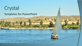  Presentation with nile river - PPT layouts consisting of felucca on nile river egypt background and a light blue colored foreground