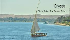  Presentation with nile egypt - Slide deck with felucca on nile river egypt background and a soft green colored foreground