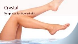  Presentation with clean water - PPT theme with fem - beautiful woman legs over clean background and a lemonade colored foreground